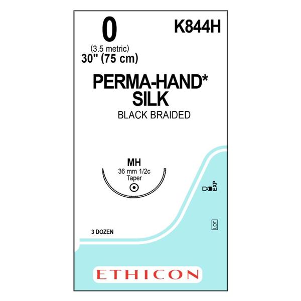 Suture 0 Silk MH Perma-Hand Black 30